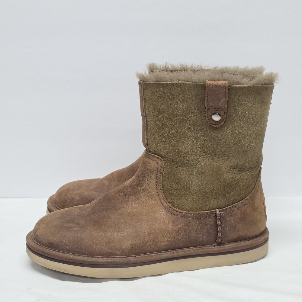 Ugg Australia Women's 7 Sequoia Water Resistant Boots Chestnut Brown Leather